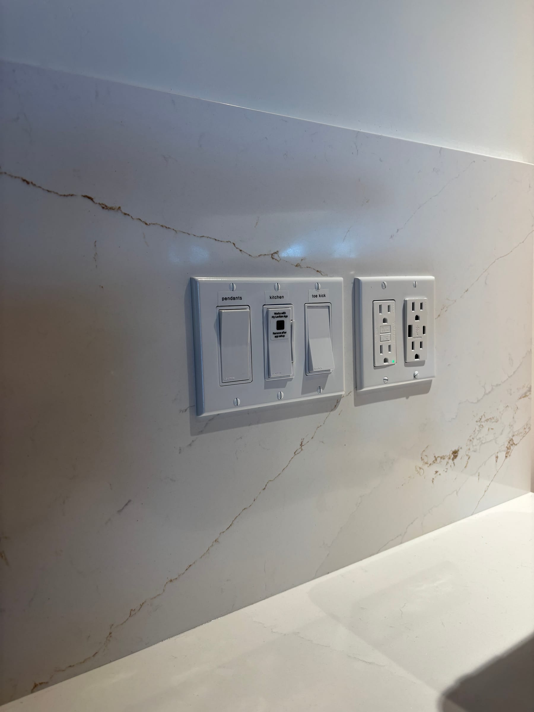 Dimmer switch and GFCI outlet installed by Call Paul Contracting in Edmonton