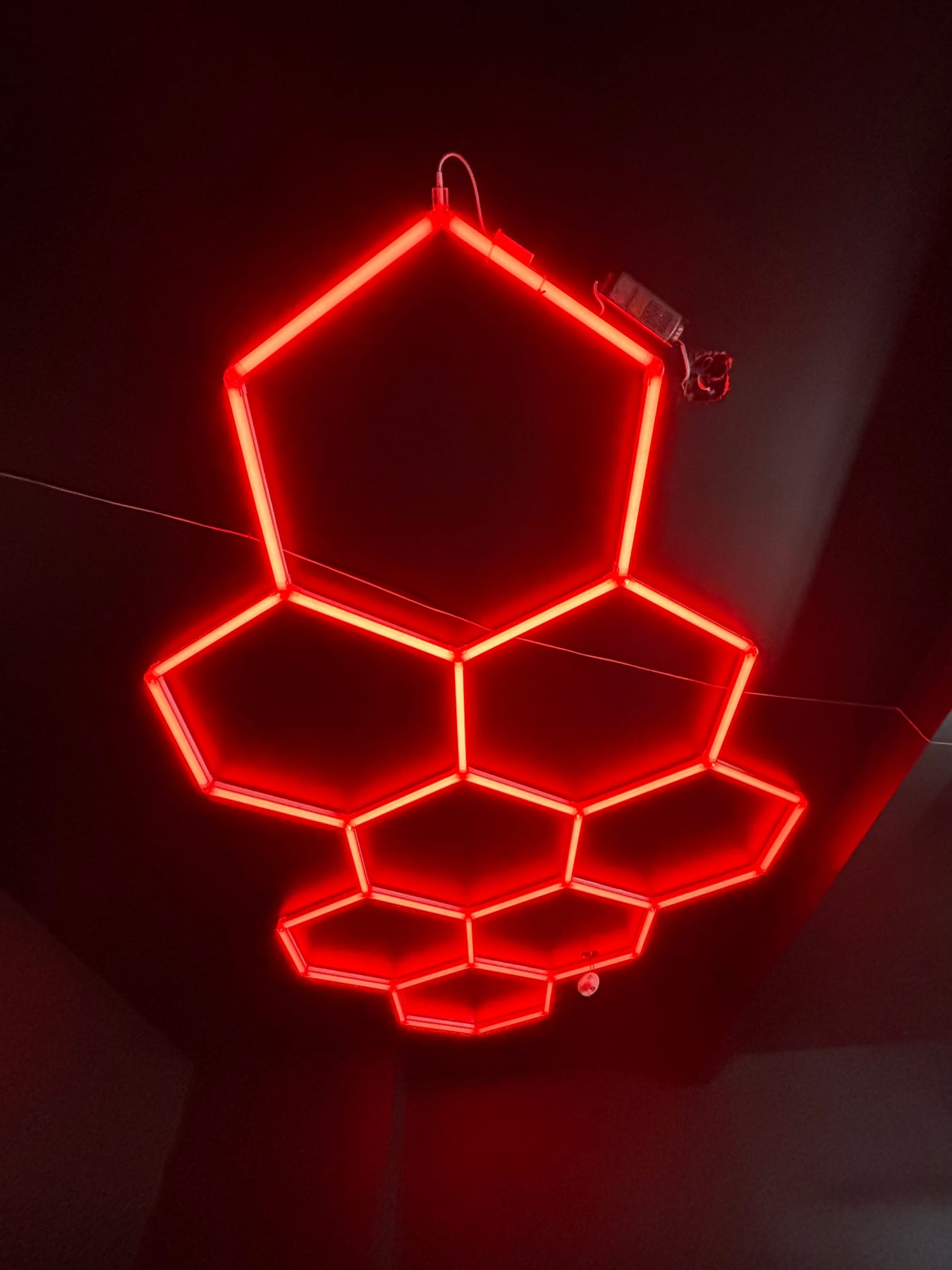Hexagon LED feature lighting installed by Call Paul Contracting in Edmonton