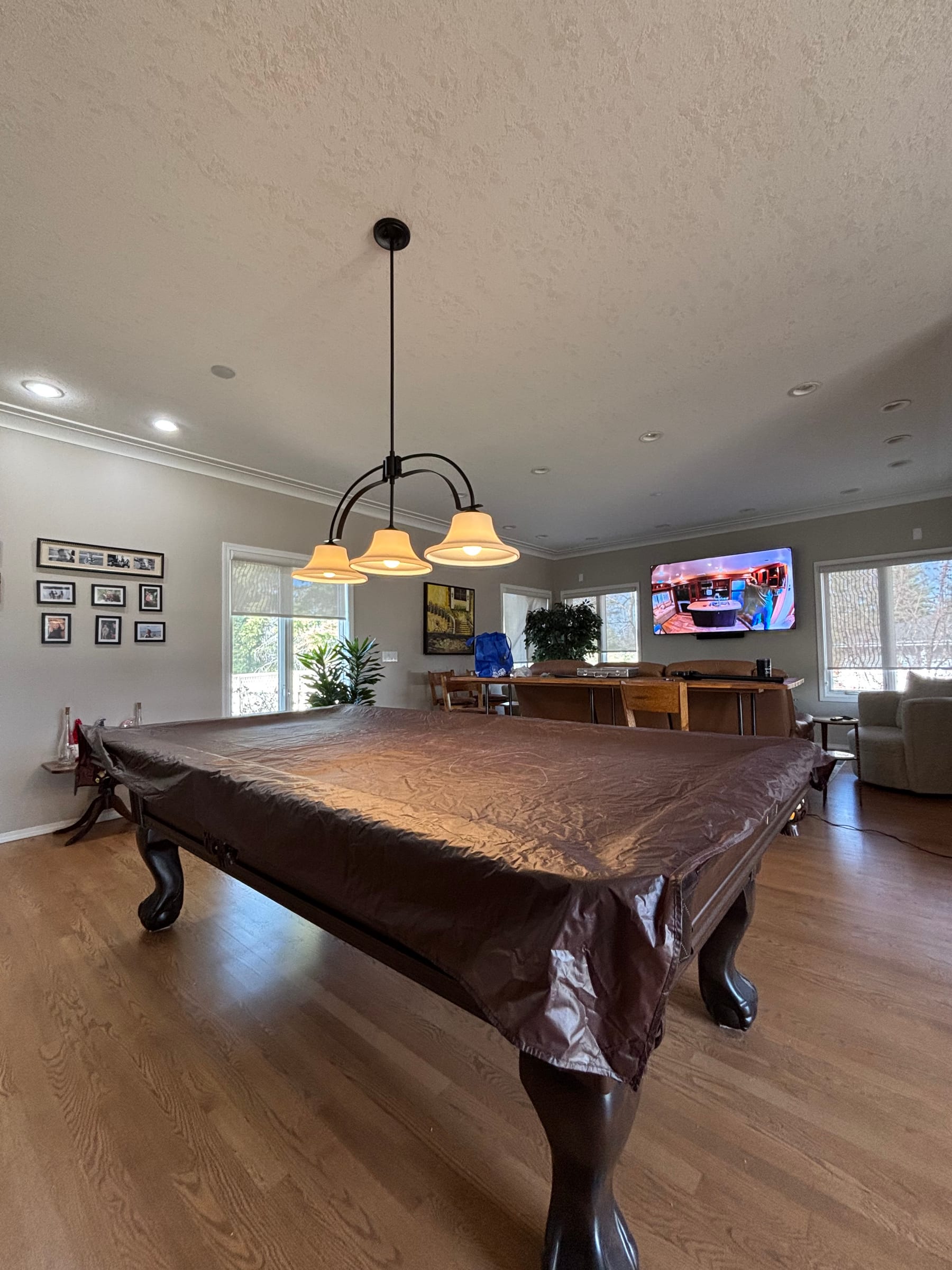 Pearl pendant chandelier installed by Call Paul Contracting, Edmonton